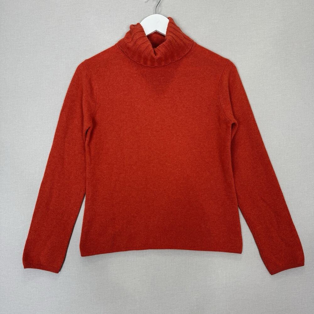 Kinross 100% Cashmere Turtleneck Sweater Womens Medium Red Cozy Luxury‎ Pullover